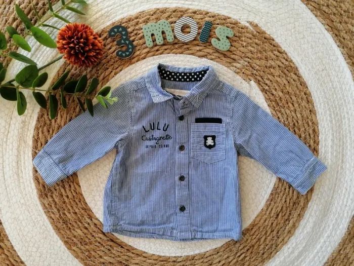 Ensemble jean + chemise manches longues - 3 mois - photo numéro 4