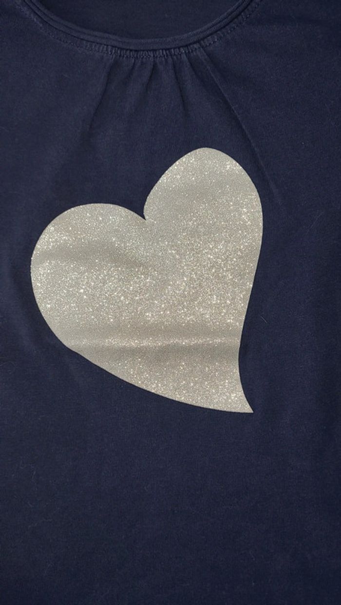 🟣 10 ans Tee Shirt Coeur Brillant 🟣 - photo numéro 2