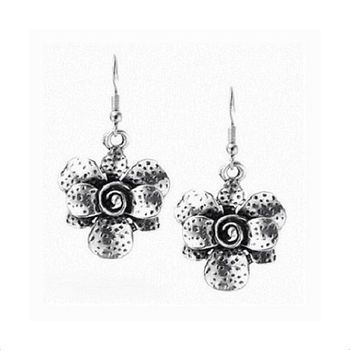 Boucles D'oreilles Pendantes Métal Argenté Vieilli