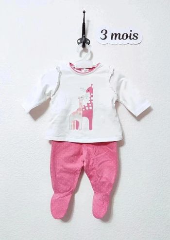 Ensemble pyjama bébé fille taille 3 mois Obaïbi