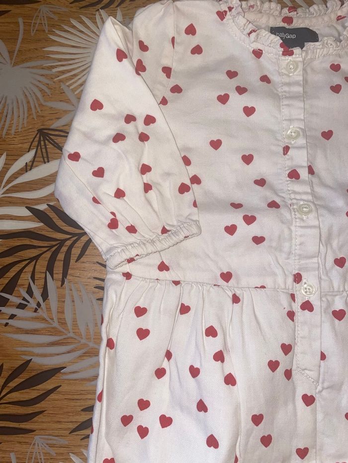Combinaison blanche à cœurs rouges babygap bb 3-6 mois - photo numéro 7