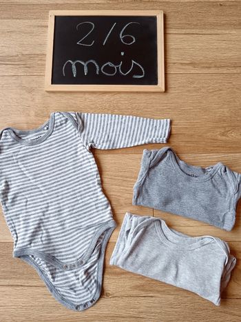 Lot de 3 body Lupilu 100% coton