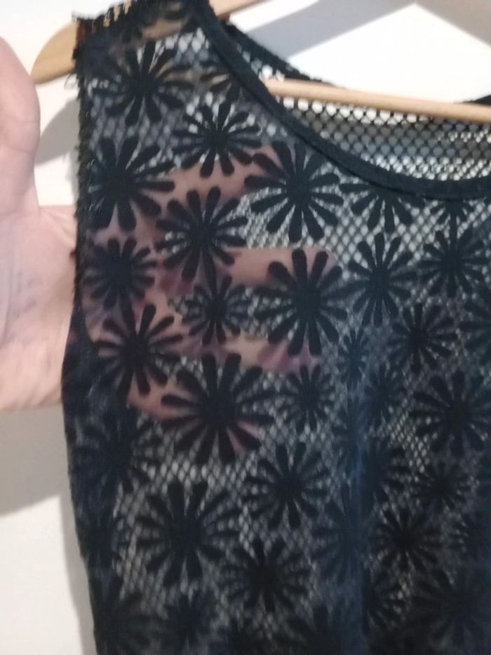 Top femme 38 ajouré  transparent noir c73 - photo numéro 7