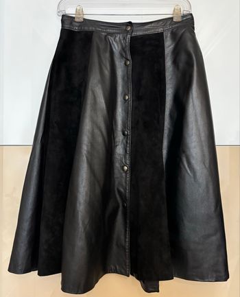 Jupe bi matière cuir noire 36