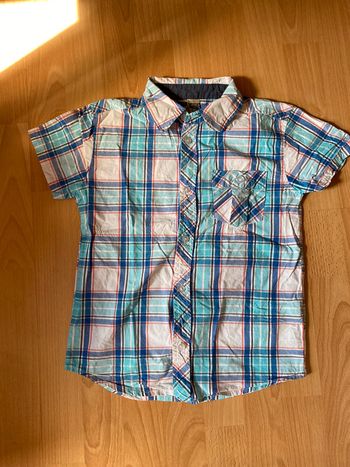 Belle chemise MC à carreaux bleus et blancs Tape à l’œil T. 8 ans/128 cm garçon TBE