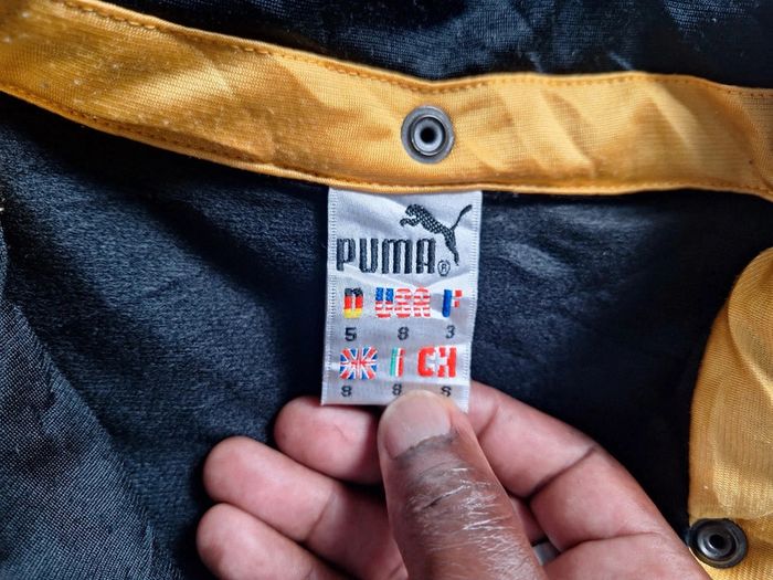 Veste Puma vintage M/L bleu noir jaune logo brodé rétro 90s - photo numéro 12