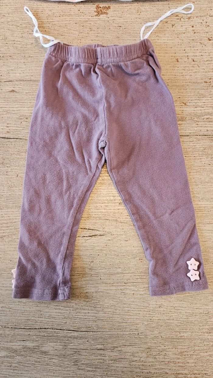 Ensemble fille mauve et lila, legging et tunique, 18 mois - photo numéro 4