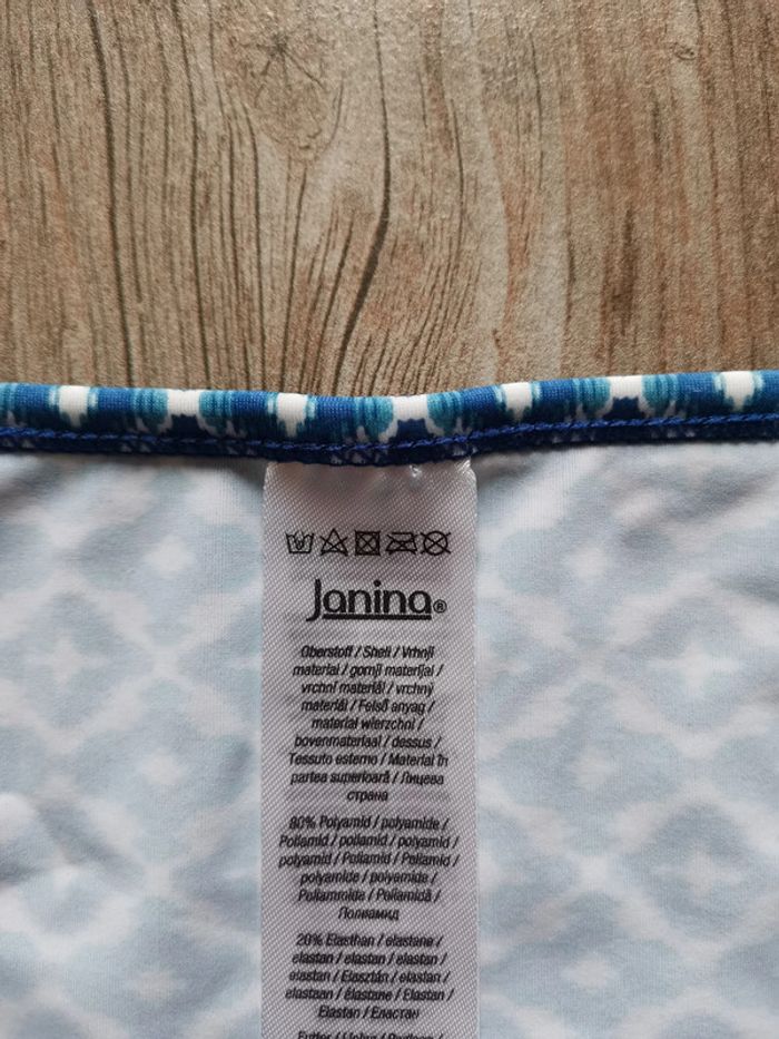 Maillot de bain 2 pièces bleu blanc et rose Janina taille xl 48/50 - photo numéro 3