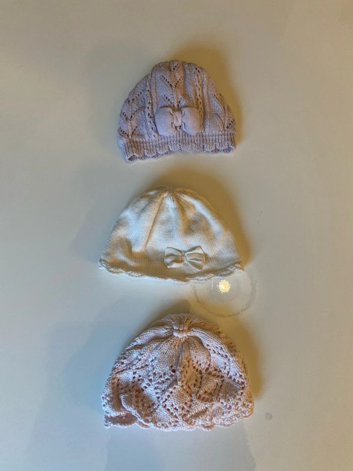 Lot 3 bonnets 0-3 mois