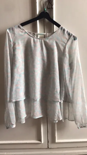 Haut (blouse) promod neuf rose et bleu pastel