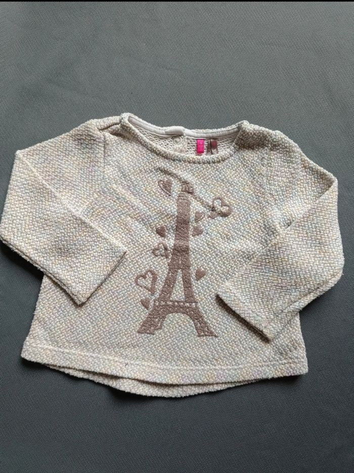 Pull fin motif Tour Eiffel 💕 Taille 9 mois - photo numéro 2