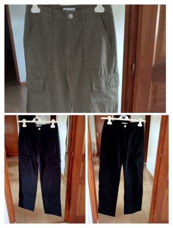 3 pantalons "Baggy" kaki,noir et gris foncé