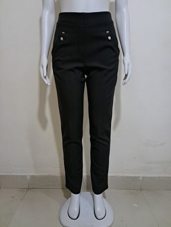 pantalon marron taille élastiquée avec strass Taille M-L fin carreaux marron Neuf Très beau belle ma