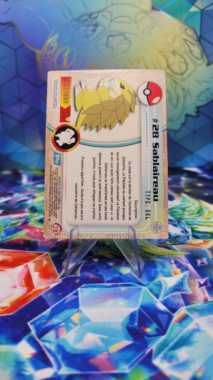 Carte Pokémon Topps n°28 Sablaireau Series 1 FR - photo numéro 2