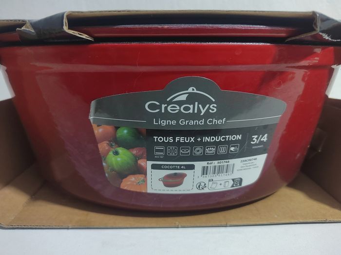 Cocotte 4L fonte émaillée Crealys ligne grand chef tout feux + induction - photo numéro 2
