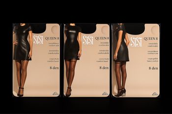 Lot de 3 bas autofixants SISI Queen 8 den noir taille M