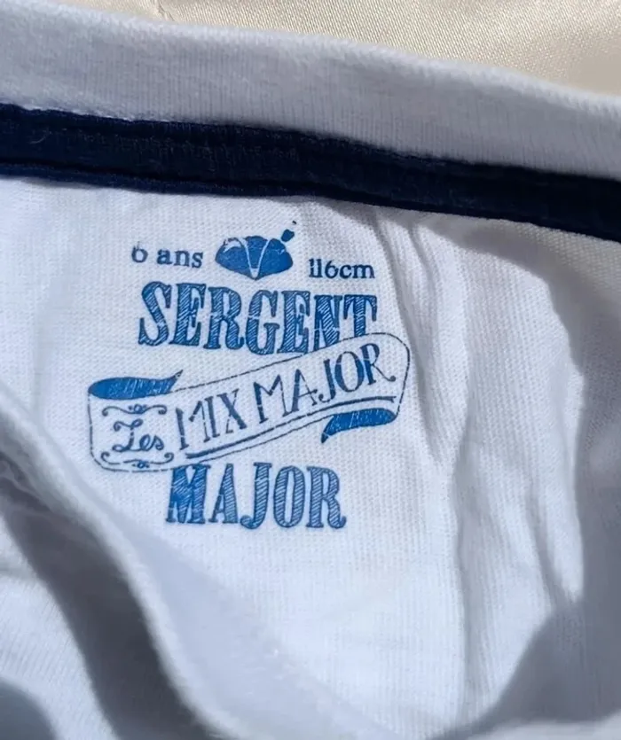 T-shirt manches courtes rayé bleu blanc et orange Sergent major 6 ans - photo numéro 3