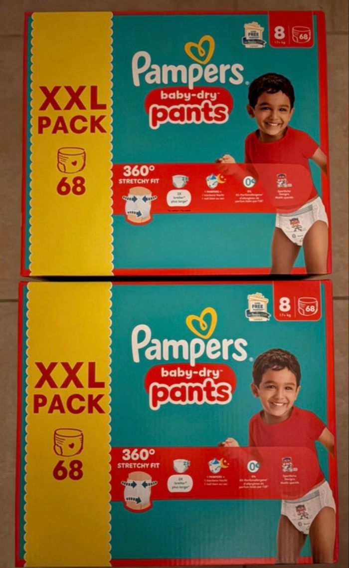 136 couches culottes Pampers pants taille 8