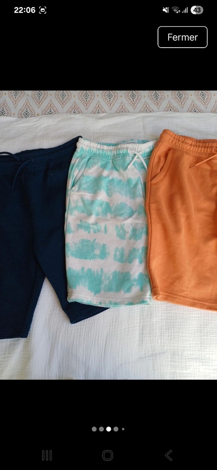 Shorts garcon coton lot de 3 en 12 ans - photo numéro 3
