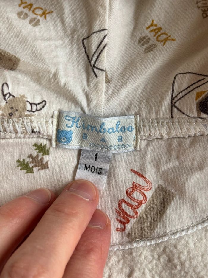 Gilet zippé Kimbaloo 1 mois parfait état - photo numéro 5