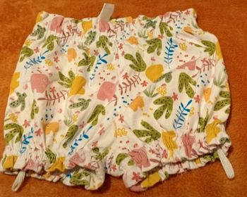 Short Bloomer Bébé 6 Mois - Blanc Motifs Jungle/Cactus (Parfait Été)