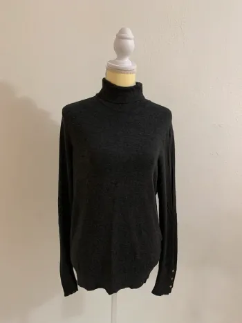 Pull col roulé gris anthracite Gémo – Taille M