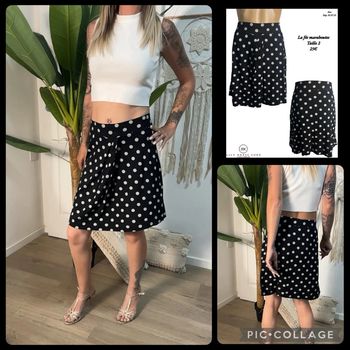 🖤Jupe noire à pois blancs – La Fée Maraboutée – Taille 2 NEW 🖤