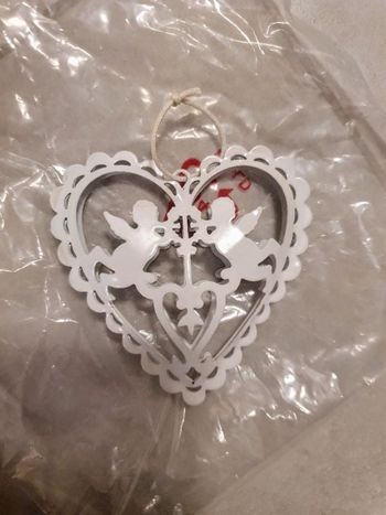 Décoration sapin de Noël cœur ange