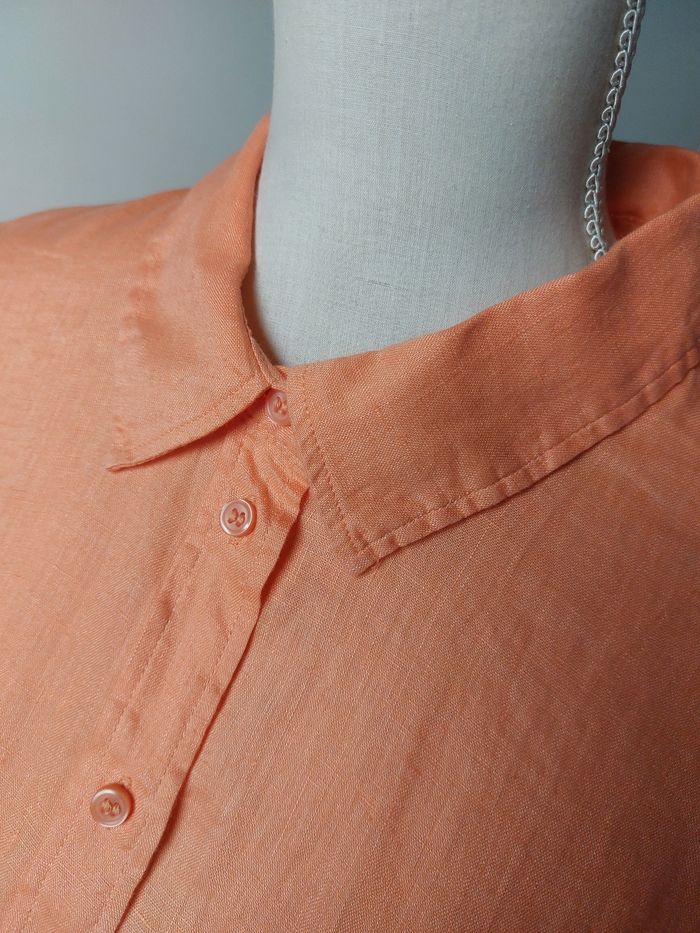 Très jolie chemise en lin orange - photo numéro 2
