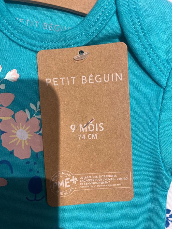 Lot de 2 bodies fille Petit Béguin 9 mois - photo numéro 4