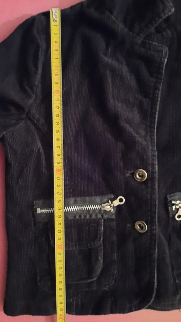 Veste côtelée noire fille T. 10 ans - photo numéro 9