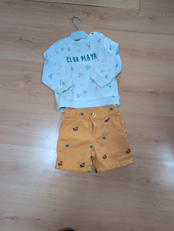 Ensemble tshirt, shirt et sweatshirt bébé garçon 24 mois Sergent Major