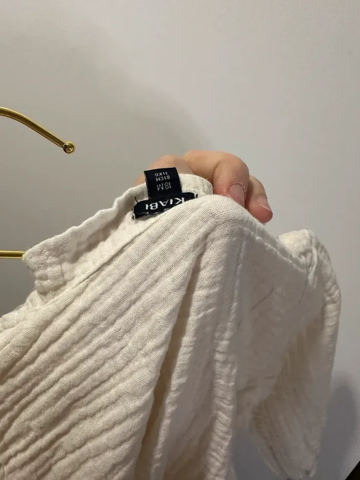 Blouse gaz de coton kiabi 18 mois blanc beige - photo numéro 2