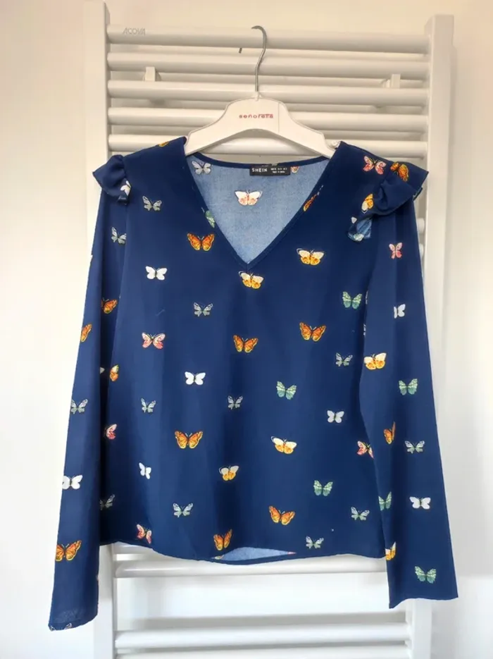 Blouse bleue XS Shein