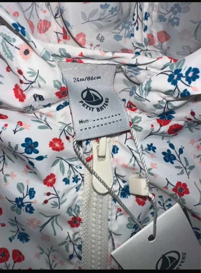 Coupe vent anti-uv blanc imprimée fleurs Petit Bateau - photo numéro 2