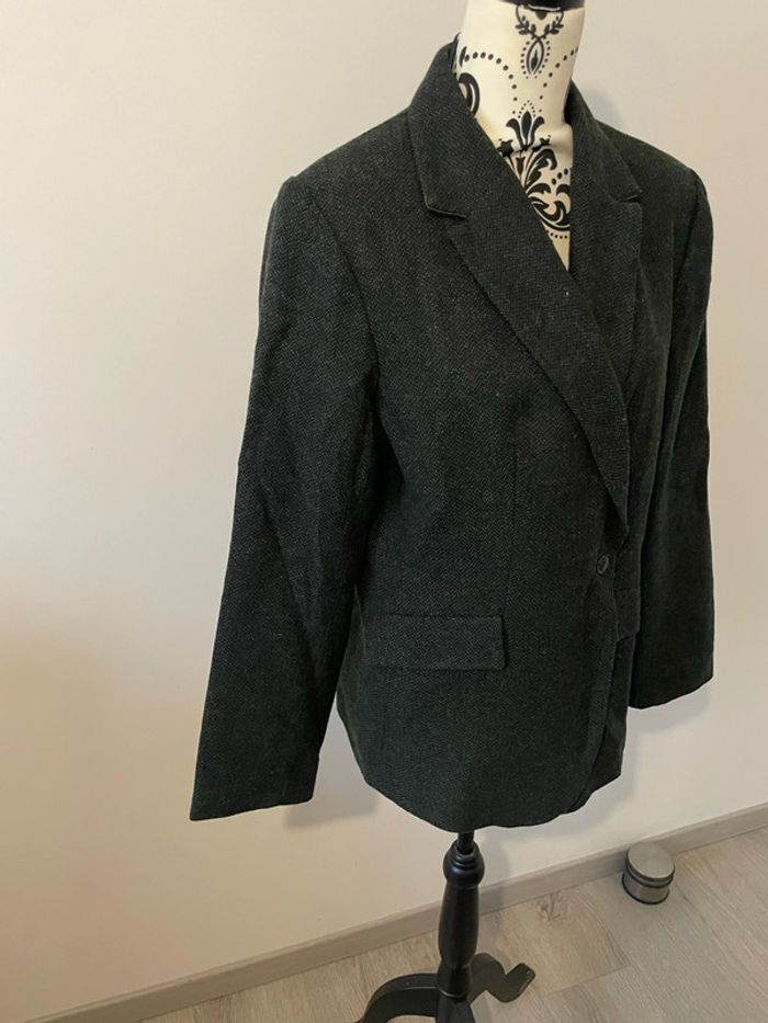 Veste blazer à manches longues vert foncé piqué beige Grain de Malice taille 44 - photo numéro 2