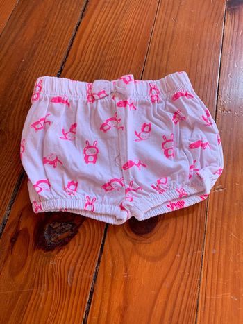 Short blanc lapin rose