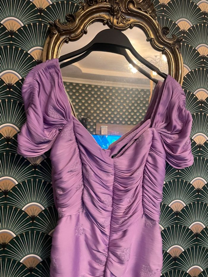 Robe lilas victorienne Zara taille L édition limité satiné - photo numéro 3