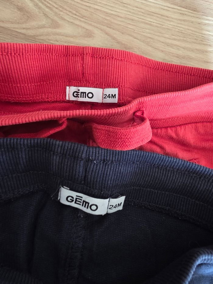 LOT 2 jogging Gemo 24 mois - légers - rouge et bleu marine - photo numéro 4