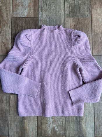 Pull épaules bouffantes mauve lilas