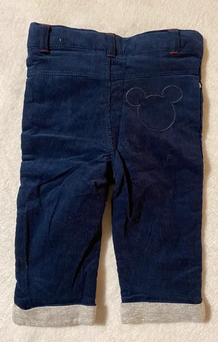 Pantalon bleu doublure Mickey Mouse 6 mois Disney Baby Orchestra bébé garçon - photo numéro 2