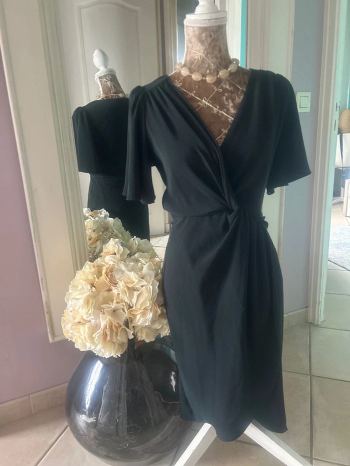 Robe Zara effet drapé noire S - photo numéro 2