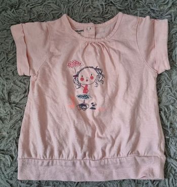 T-shirt rose imprimé 12mois