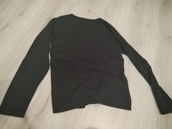 T shirt élevé Paris noir de strass tête de mort L - photo numéro 3