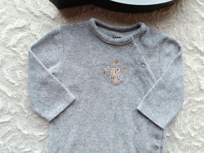 Pyjama grenouillère velours Mixte 6 mois Lapin étoile Kiabi Eco conception coton bio - photo numéro 3