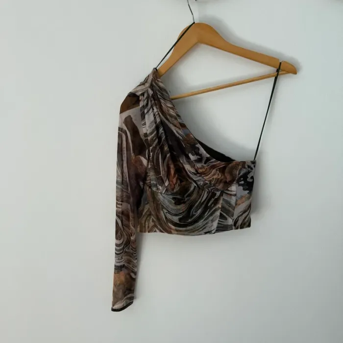 Haut asymétrique une manche Zara - Taille S - photo numéro 3