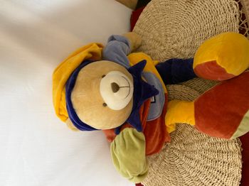  ours arlequin bleu jaune orange