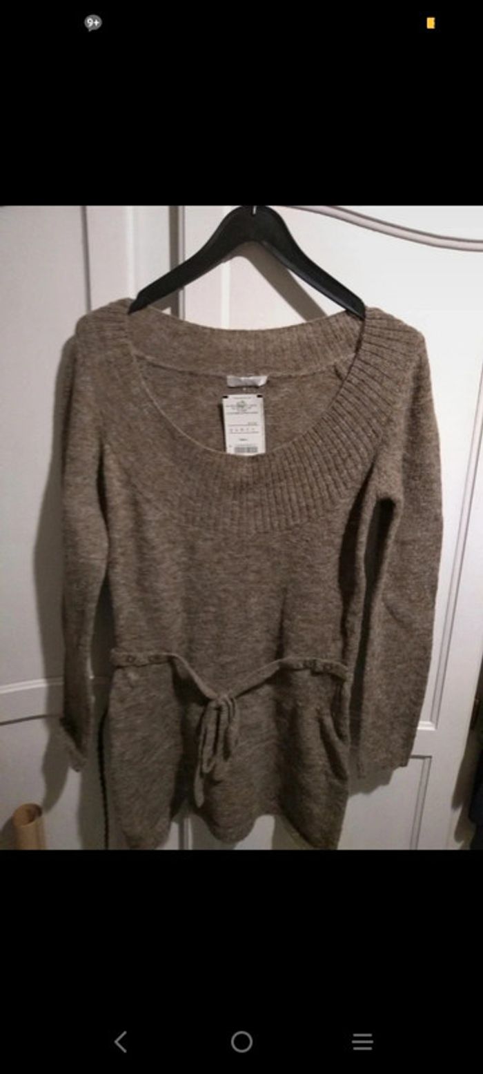 Pull Promod neuf couleur beige marron taille 42 - photo numéro 2