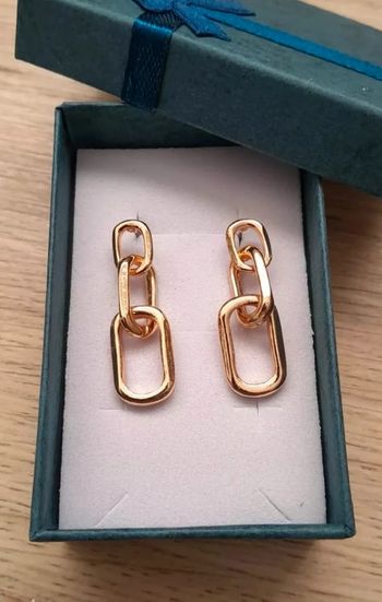 Boucles d'oreilles pendantes, chaine,dorées