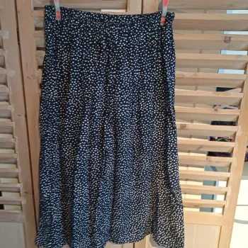 Jupe mi longue bleu marine et blanche femme taille 44